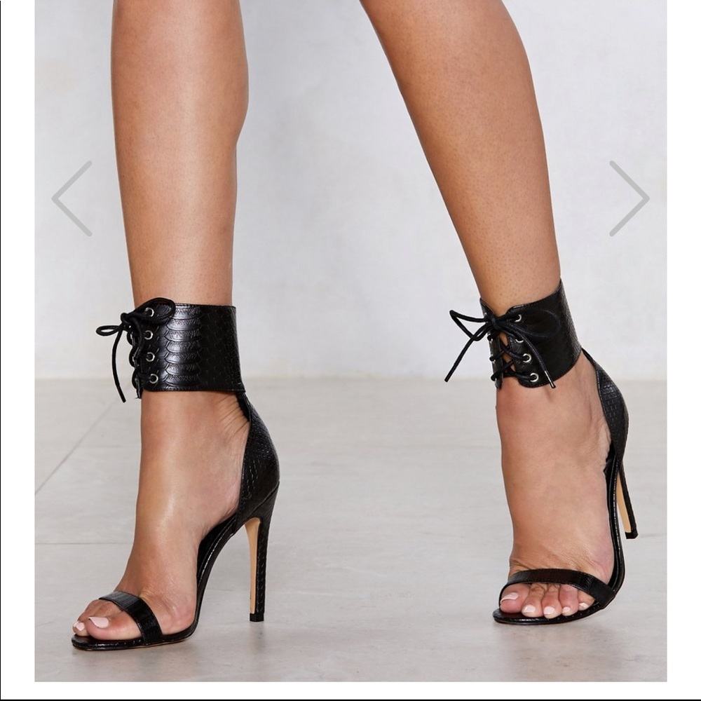 Nasty Gal Nice Tie Croc Heels